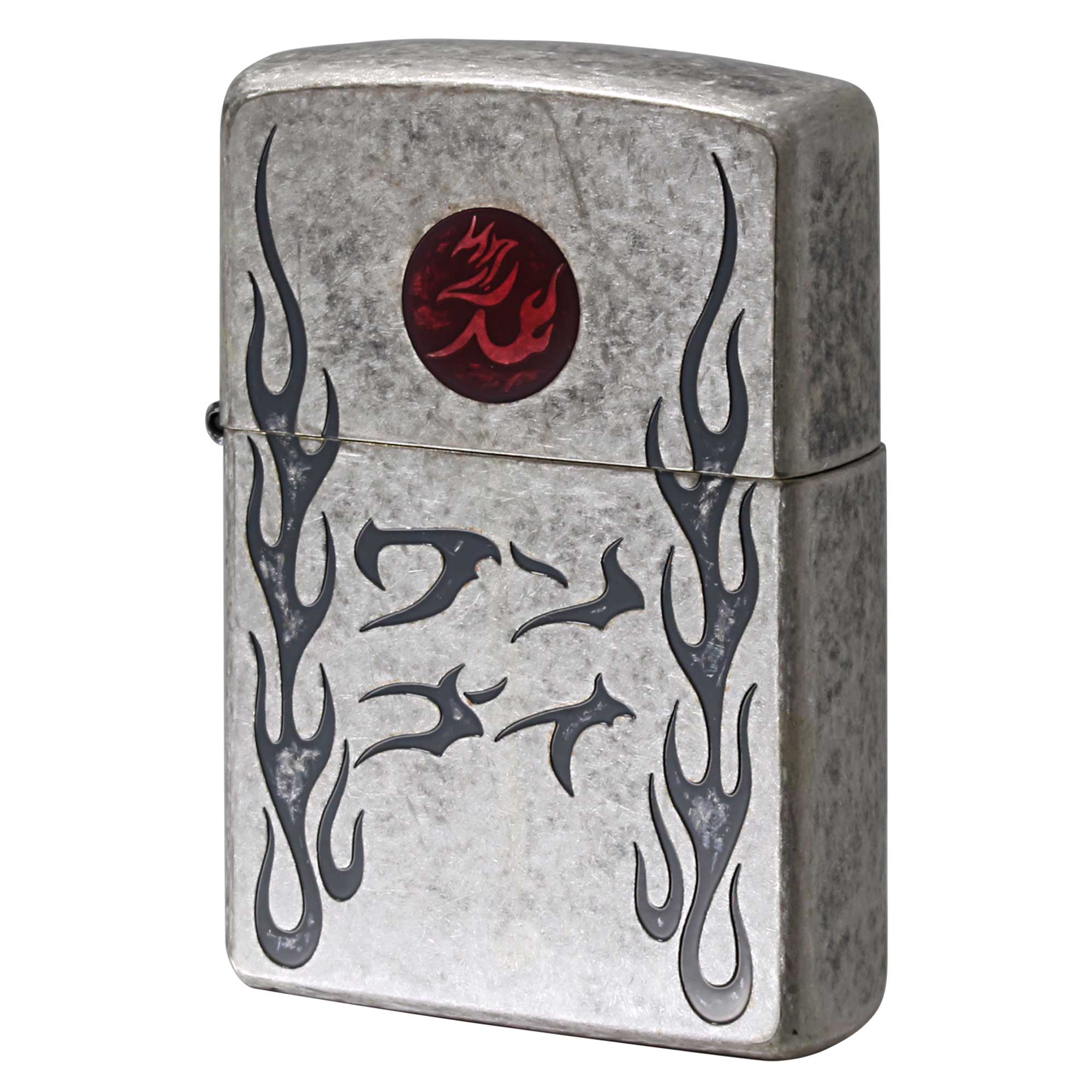 絶版/ヴィンテージ Zippo ジッポー 中古 2004年製造 トライバル柄 エポ盛り バレル仕上げ  [N]未使用・新品