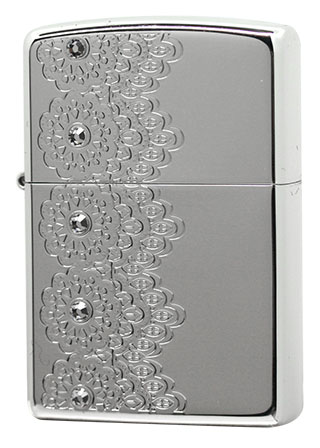 Zippo ジッポー Shiny Lace 銀ミラー メール便可