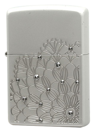 Zippo ジッポー Shiny Lace Circle ホワイトパール メール便可