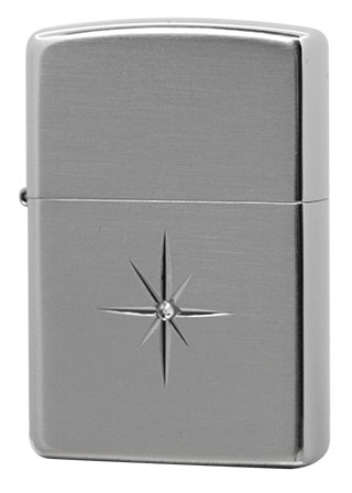 Zippo ジッポー Shiny Cross Cut L  プラチナヘアライン