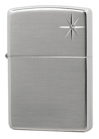 Zippo ジッポー Shiny Cross Cut S  プラチナヘアライン メール便可
