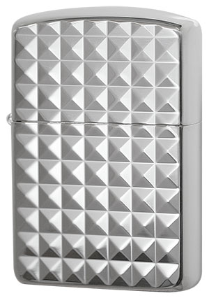 Zippo ジッポー 銀100μ彫刻アーマー ピラミッド