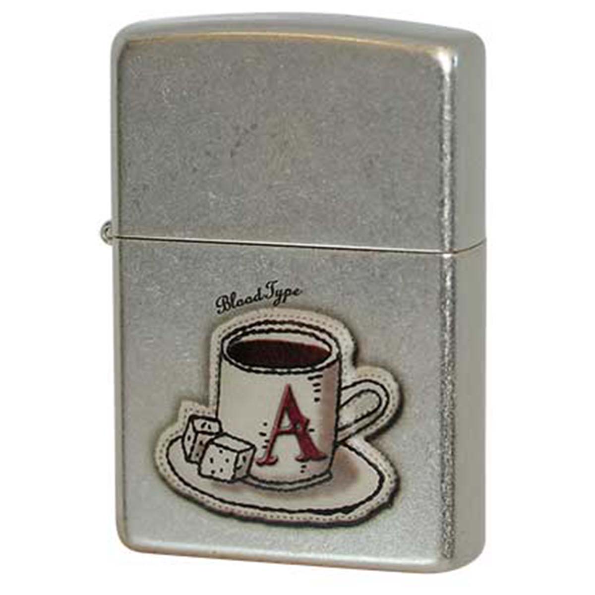 Zippo ジッポー 血液型 コーヒーカップ 銀メッキ バレル加工 A型 メール便可