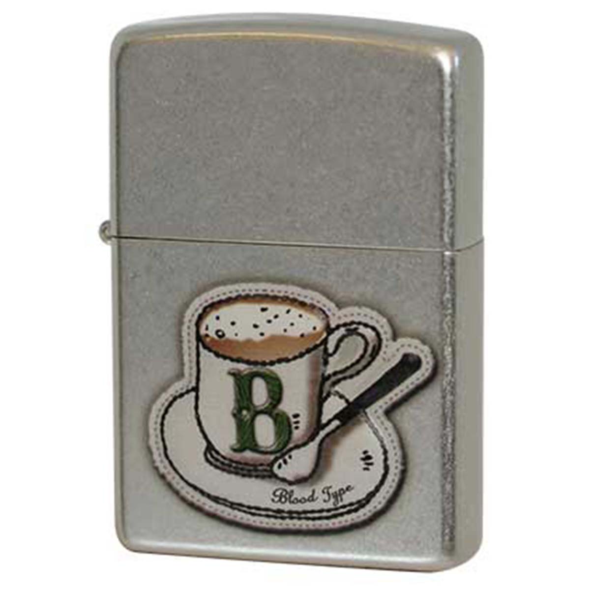 Zippo ジッポー 血液型 コーヒーカップ 銀メッキ バレル加工 B型 メール便可