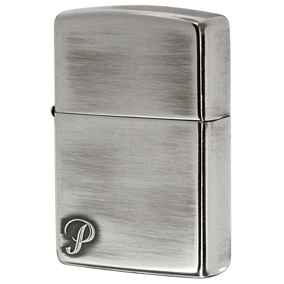 Zippo ジッポー アルファベット イニシャル The alphabet P シルバーいぶし 80024 メール便可