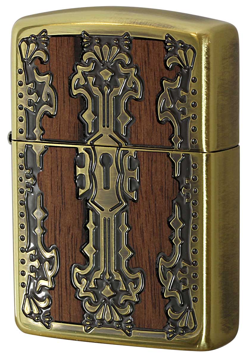 Zippo ジッポー Keyhole Wood Inlay キーホールウッドインレイ BS 2-51a 真鍮 メール便可