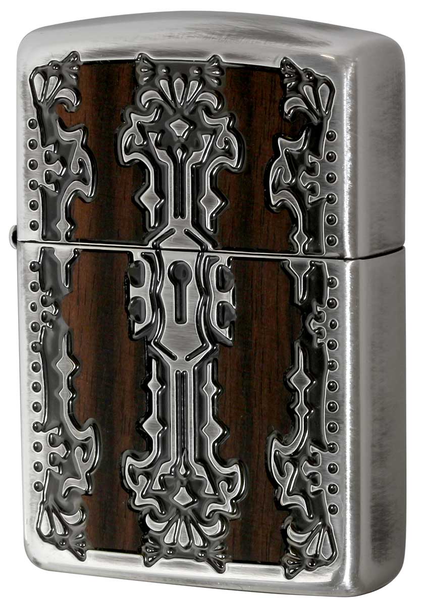 Zippo ジッポー Keyhole Wood Inlay キーホールウッドインレイ SV 2-51b 銀 メール便可