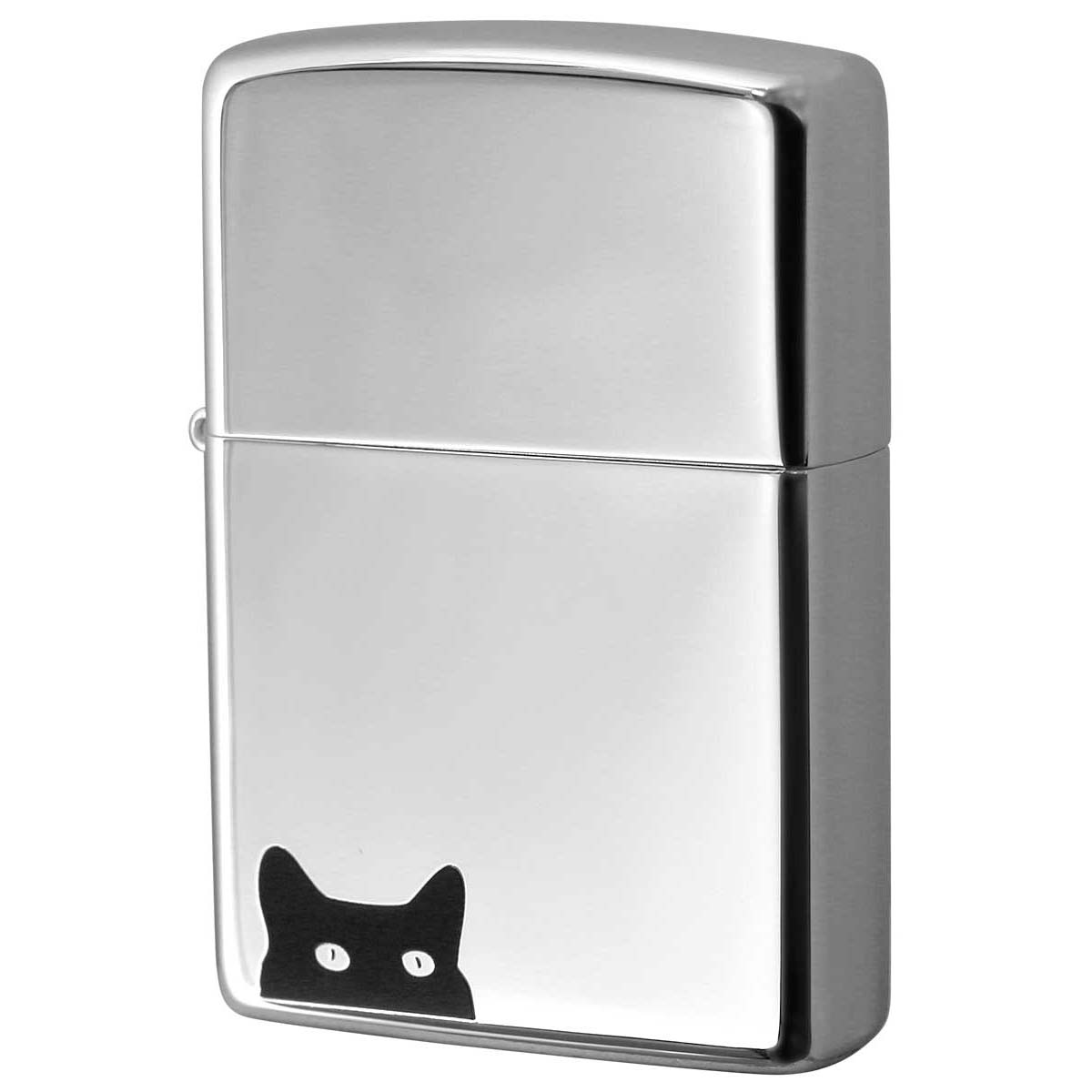 Zippo ジッポー ネコ 猫 Cat's eye キャットアイ 鏡面 ポリッシュ 銀メッキ 80044 メール便可