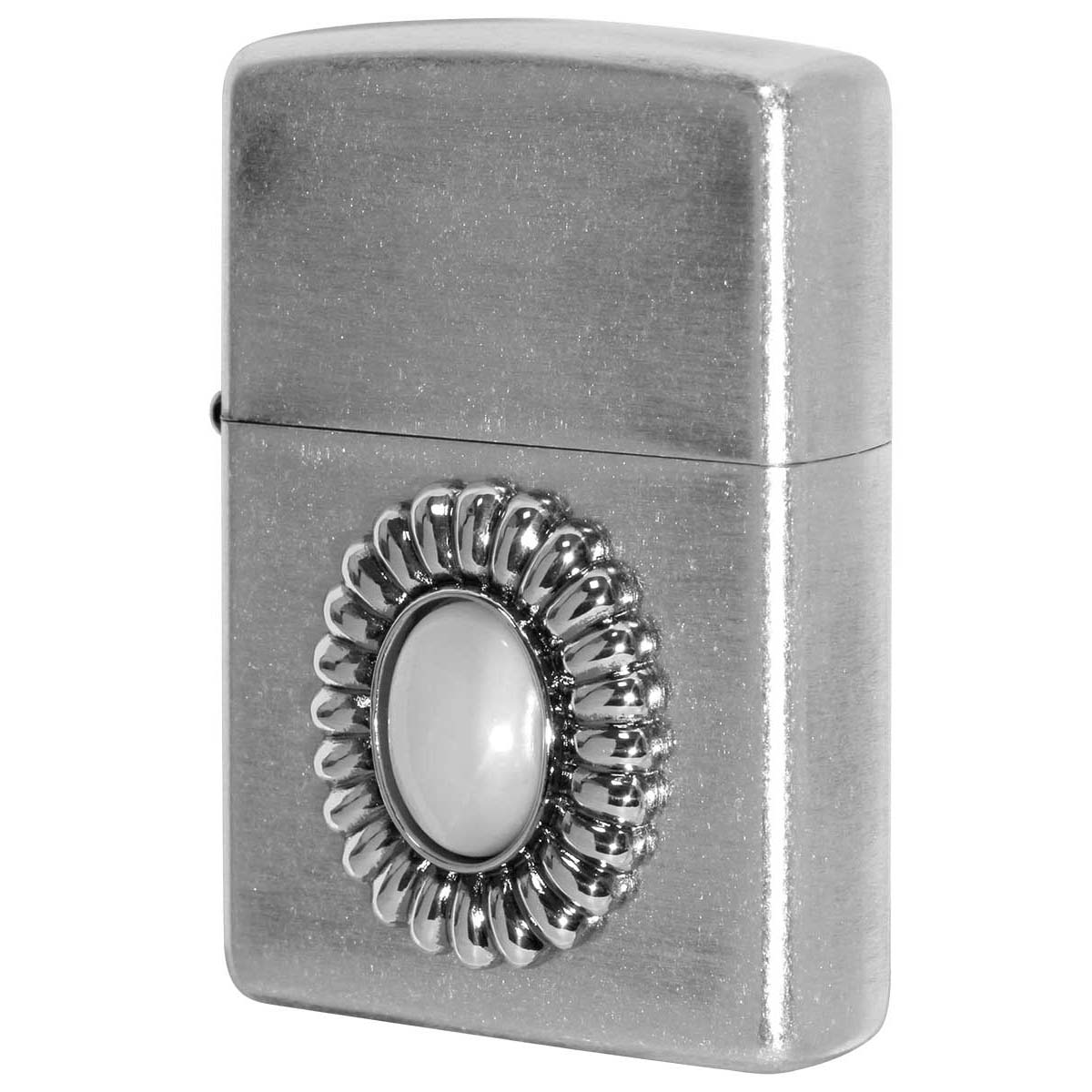 Zippo ジッポー 天然石 パワーストーン マザーオブパール 銀メッキバレル 70643 メール便可