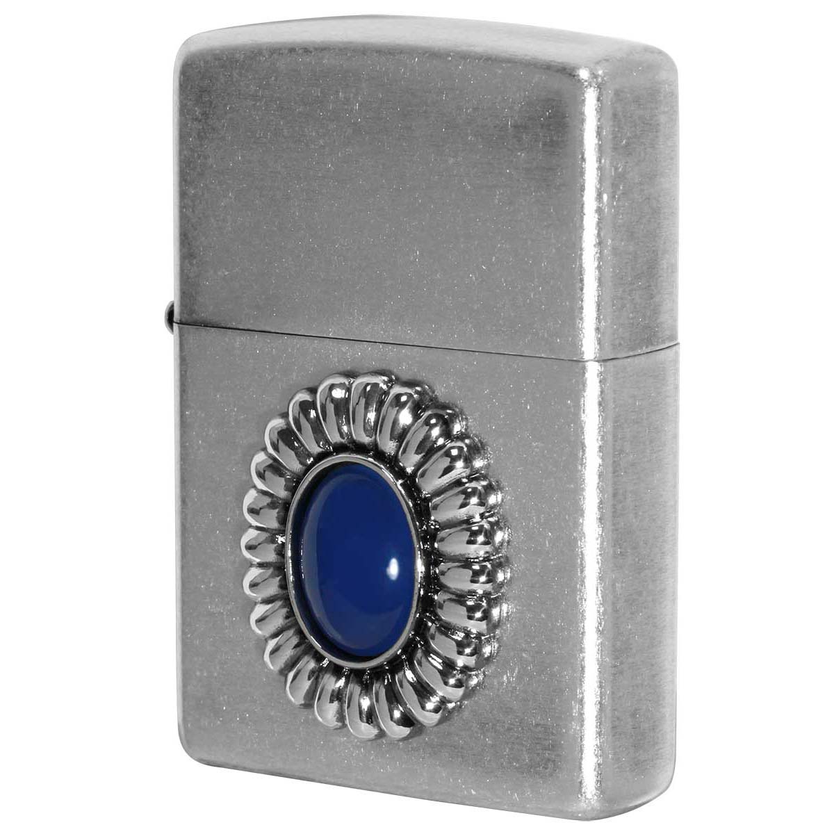 Zippo ジッポー 天然石 パワーストーン ブルーアゲード 銀メッキバレル 70641 メール便可