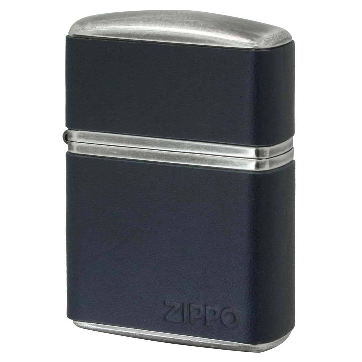 Zippo ジッポー アーマー 革巻き 牛革 ジッポ ロゴ クラッシック ダークネイビー ARMOR Classic Leather 80075