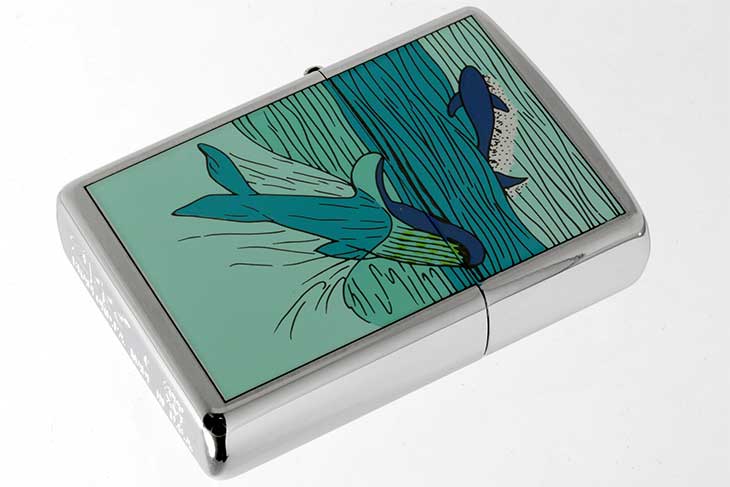 Zippo ジッポー 絶版・2000年製造 くじら 2頭 C メール便可