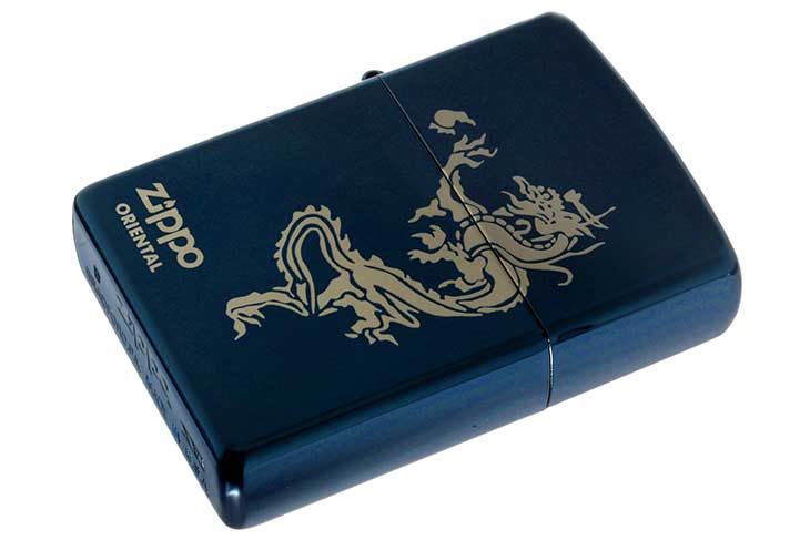 Zippo ジッポー 絶版・2000年製造 ORIENTAL Dragon ブルー メール便可