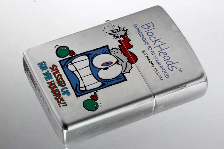 Zippo ジッポー 絶版・1997年製造 Block Heads FACE OFFS EXPRESSIONS TO FIT YOUR MOOD STESSED UP FOR THE HOLIDAYS！ メール便可