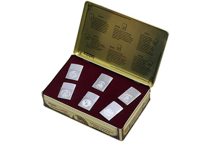 Zippo ジッポー 絶版・1996年製造 1932-1992 Anniversary Series 60th Collectors' Edition 創業60周年記念セット 6個セット