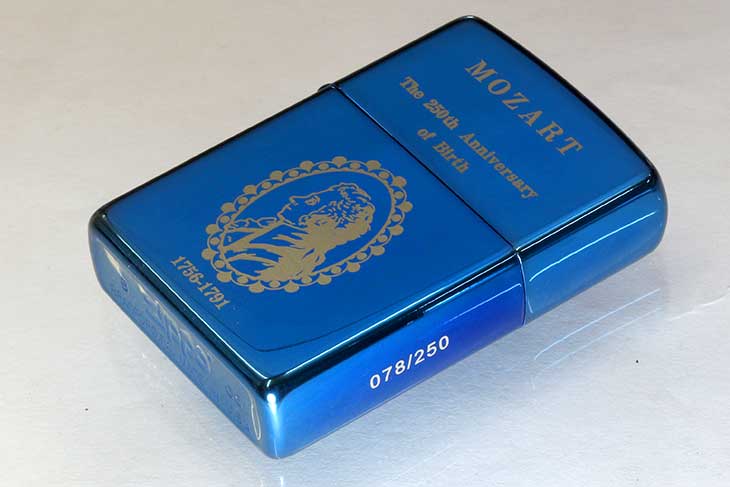 Zippo ジッポー 絶版・2006年製造 MOZART 250th Anniversary モーツァルト生誕250周年記念 スタンド付きセット BL No.078