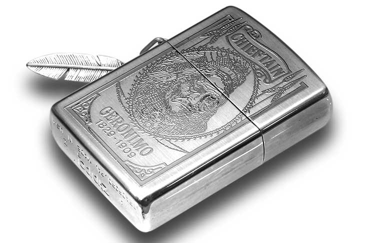 Zippo ジッポー 絶版・1994年製造 Native American Indian GERONIMO ジェロニモ SI-F102 メール便可