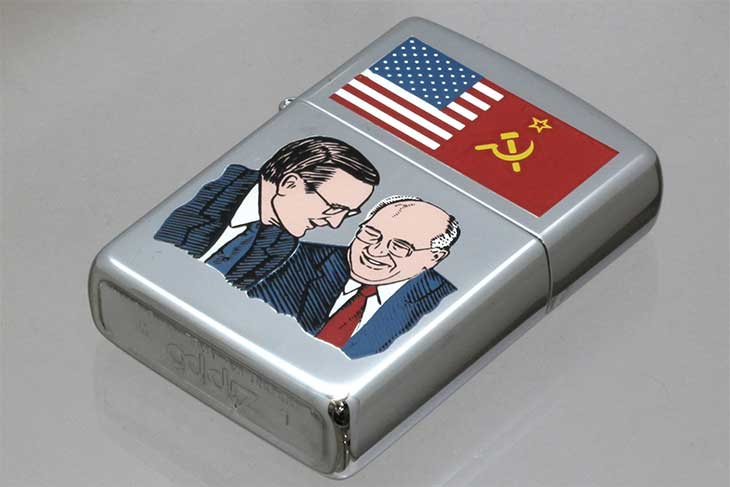 Zippo ジッポー 絶版・1991年製造 米ソ首脳会談 ブッシュ＆ゴルバチョフ メール便可