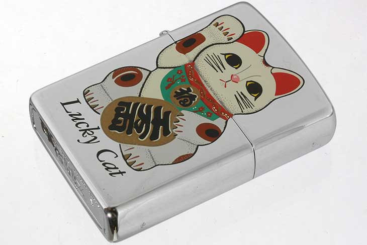 Zippo ジッポー 絶版・1993年製造 Lucky Cat 招き猫 千万両 メール便可