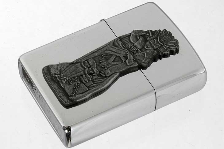 Zippo ジッポー 絶版・1995年製造  Barrett Smythe Cigar Indian Bearskin Brave  SV メール便可