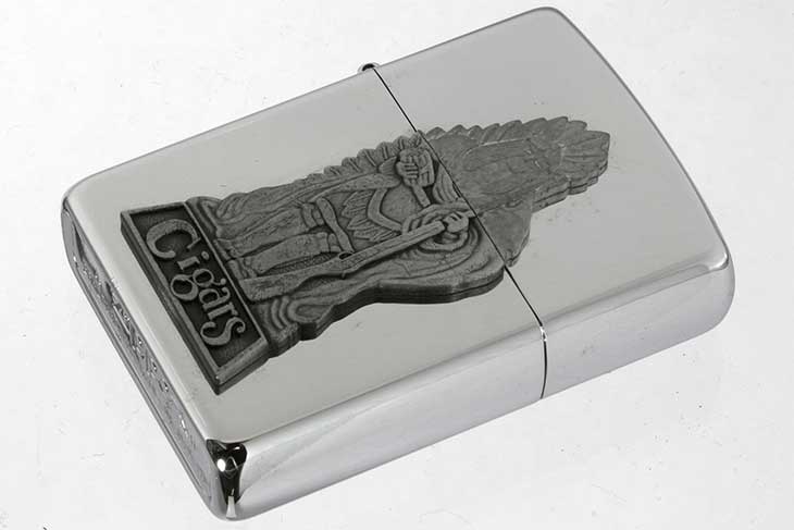 Zippo ジッポー 絶版・1995年製造  Barrett Smythe Cigar Indian Bearskin SNTRY  SV メール便可