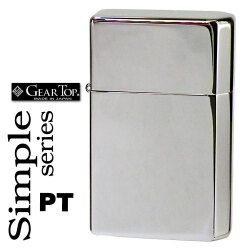 国産オイルライター GEAR TOP ギアトップ シンプルラインPT プラチナメッキ　GT-SIMPLE-PT画像