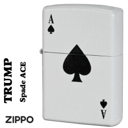 ZIPPO/トランプデザイン スペードの エースとキング　SPADE 白　ホワイト　全面塗装仕上げ　200-SPADEA画像