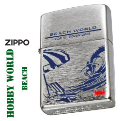 ZIPPO/ホビーワールド ビーチ HOBBY WORLD ブラッシュクローム 直下腐食 200DC-BW画像