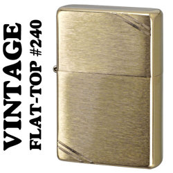 【ZIPPO】ジッポーライター 1937 フラットトップビンテージ ブラッシュブラス (ラインあり) #240 画像