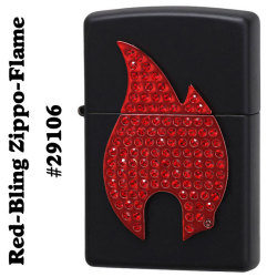 zippo(ジッポーライター)Red-Bling Zippo-Flame #29106 black matte画像
