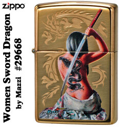zippo(ジッポーライター)Women Sword Dragon by Mazzzi ハイポリッシュブラス #29668画像