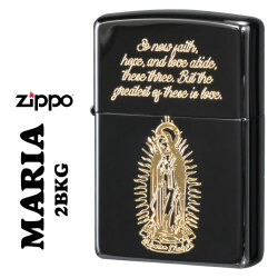 ZIPPO/マリア MARIA 黒ニッケルメッキ エッチング 金サシ仕上げ　 2BKG-MARIA画像