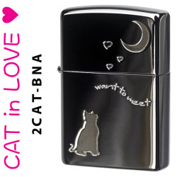 zippo(ジッポーライター猫)新キャットシリーズ・ブラックニッケル（A）画像