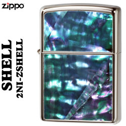ZIPPO(ジッポー ライター )貝貼り ロゴ ニッケルメッキ 2NI-ZSHELL画像
