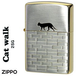 ZIPPO/CAT walk キャットウォーク　SGサテン エッチング　両面加工画像