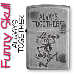 zippo(ジッポーライター)ファニースカル ALWAYS いつも一緒に。 ユーズド加工 画像