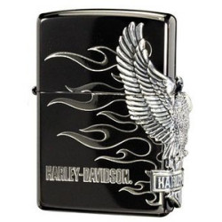 【ZIPPO】ハーレーダビットソンジッポー/サイドメタル ブラックxシルバー