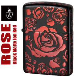 zippo(ジッポーライター)アーマーBlack Mat Ion Rose-A画像