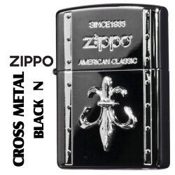 zippo ジッポーライター クロスメタル BLACK ガンメタル 人気のクロスメタルシリーズ M CRBK-N画像
