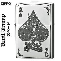 ZIPPO/デビルDEUILトランプスペードエースニッケルエッチングDVLT-S画像