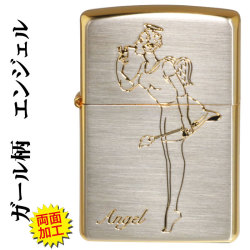 zippo(ジッポーライター)ガール柄両面加工　エンジェル画像