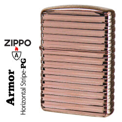 ZIPPO/ARMOR アーマー　ホリゾンタルストライブ ピンクゴールド PG　Horizontal Stripe HS-PG画像