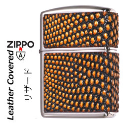 ZIPPO/armor アーマー レザー カバード 本革貼り リザード ニッケルいぶし LCN-LI画像