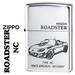 ZIPPO/MAZDAシリーズマツダROADSTERNCロードスター銀イブシエッチングMAZDA公認ROADSTER-NC画像