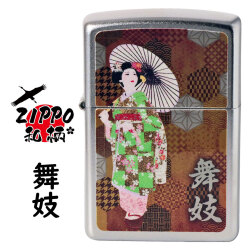 ZIPPO/和柄シリーズ　舞妓 サテンクローム　つやなし画像