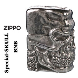 ZIPPO/スカルジャケットBNB ブラックニッケル バレル仕上げ オイルライター ドクロ SPECIAL-SKULL-BNB画像