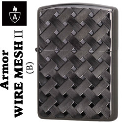 zippo(ジッポーライター)アーマー両面ダイヤカット WIRE MESH II （B) ブラックニッケル画像