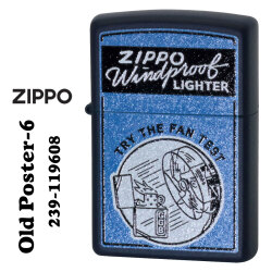 zippo(ジッポーライター) Old Poster-6 プリント加工 ネイビーマット Z239-119608画像