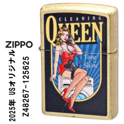 ZIPPO/USオリジナルZIPPO 2025 ガール柄 CLEANING QUEEN ストリートブラス プリント加工 Z48267-125625画像