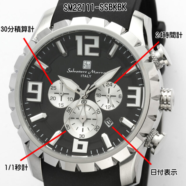 サルバトーレマーラ Salvatore Marra レザーベルトクロノグラフ